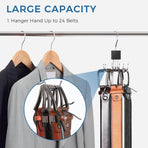 3 Piece Rotating Belt Hanger Holds up to 24 Belts