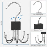 3 Piece Rotating Belt Hanger Holds up to 24 Belts - 45-Degree Angle
