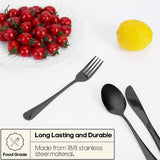 5 Piece Travel Cutlery Set 18 10 Stainless Steel with Case Black - Front View