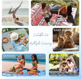 Waterproof Picnic Blanket Foldable Red for 6 to 8 People, 203 x 203 cm - Side View