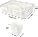 Snackle Box with Lid 8 Compartments for Snacks and Fruit - Front View