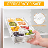 Snackle Box with Lid 8 Compartments for Snacks and Fruit - Top-Down View
