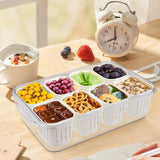 Snackle Box with Lid 8 Compartments for Snacks and Fruit - 45-Degree Angle