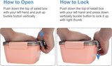 Salad Lunch Container 3 Compartments with Sauce Cup Pink, 1.5 L - Top-Down View