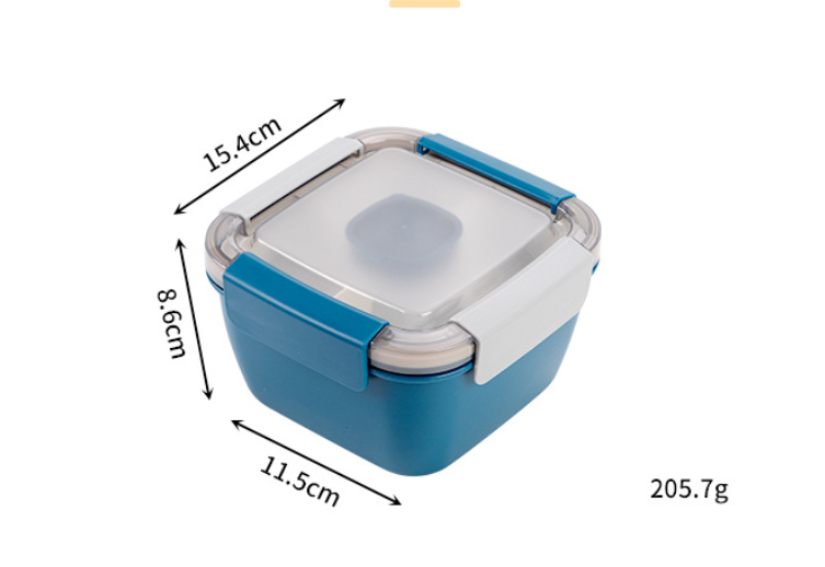 Salad Lunch Container 3 Compartments with Sauce Cup Pink, 1.5 L