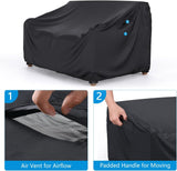 Waterproof Garden Bench Cover for 2 Seater Bench Black, 152 x 86 x 76 cm