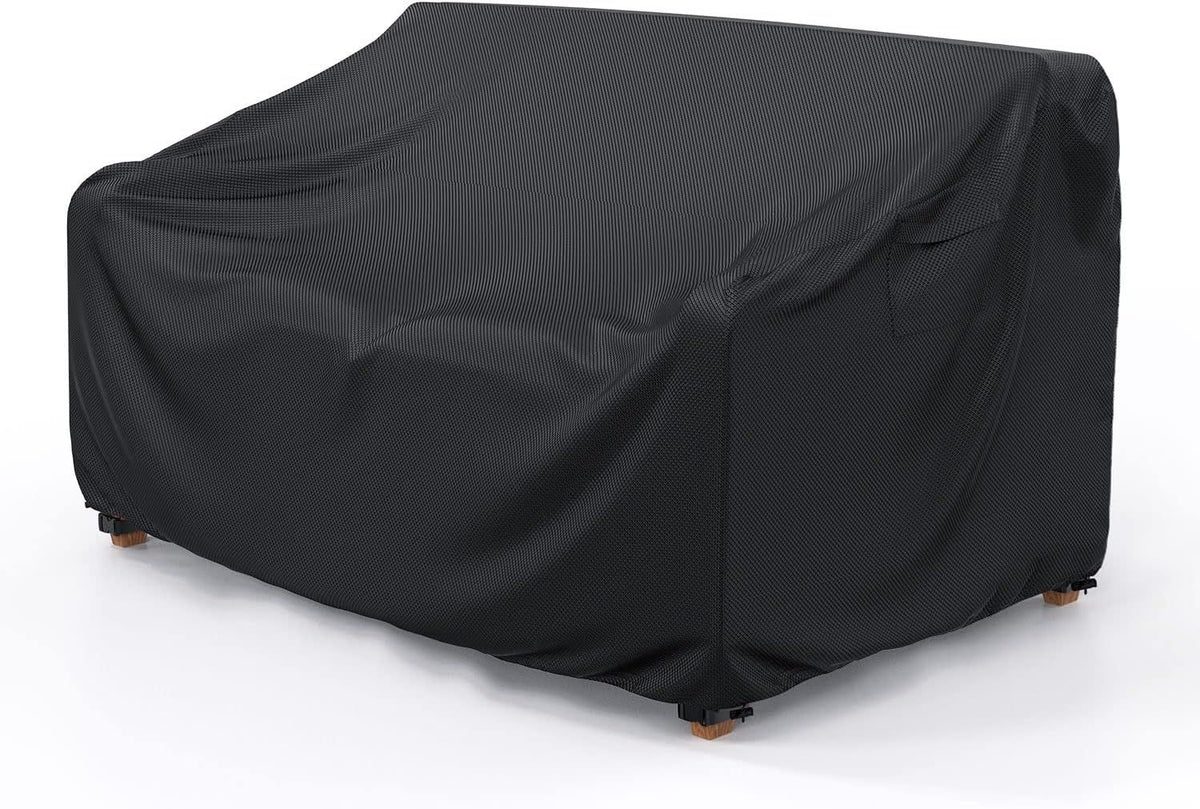 Waterproof Garden Bench Cover for 2 Seater Bench Black, 152 x 107 x 76 cm