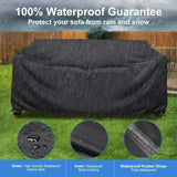 Waterproof Garden Bench Cover for 2 Seater Bench Black, 215 x 89 x 89 cm - Side View