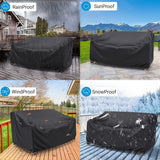 Waterproof Garden Bench Cover for 2 Seater Bench Black, 215 x 89 x 89 cm - Close-Up Angle