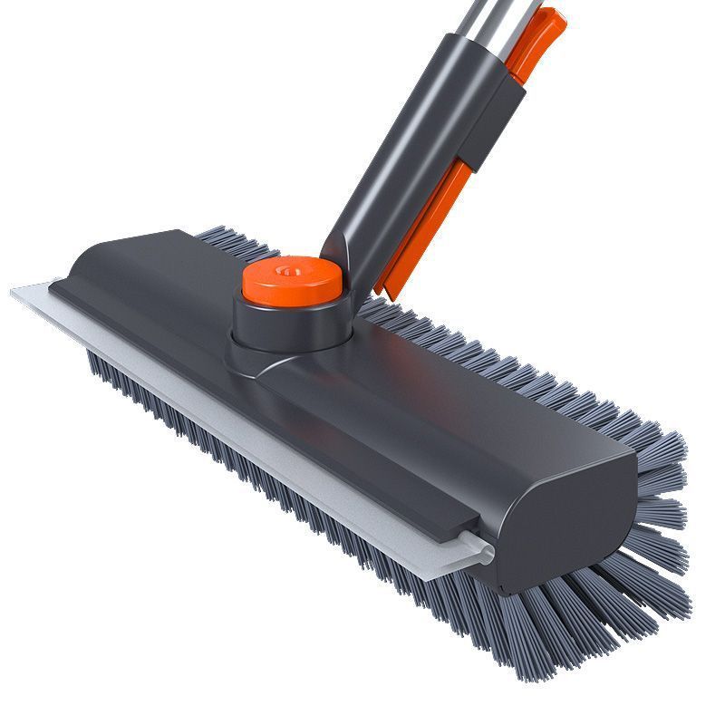 Floor Scrubber 3 in 1 with Long Handle 360 Degree Swivel Head Grey