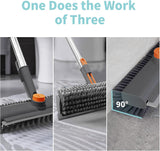 Floor Scrubber 3 in 1 with Long Handle 360 Degree Swivel Head Grey