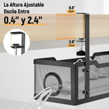 No Drill Metal Desk Cable Tray Black, 34 cm - Front View
