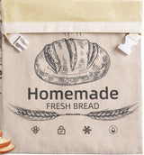 1 Piece Beeswax Bread Bag Organic Linen Beige, 43 x 32 cm