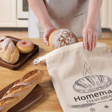 1 Piece Beeswax Bread Bag Organic Linen Beige, 43 x 32 cm