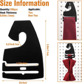 100 Piece Black Plastic Tie Hooks, 7 x 5 cm