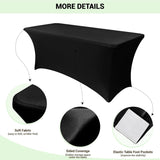 2 Piece Stretch Tablecloth Spandex Black, 183 x 75 x 75 cm