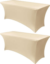 2 Piece Stretch Tablecloth Spandex Champagne, 183 x 75 x 75 cm