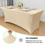 2 Piece Stretch Tablecloth Spandex Champagne, 183 x 75 x 75 cm