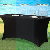 2 Piece Stretch Tablecloth Spandex Champagne, 183 x 75 x 75 cm - Close-Up Angle