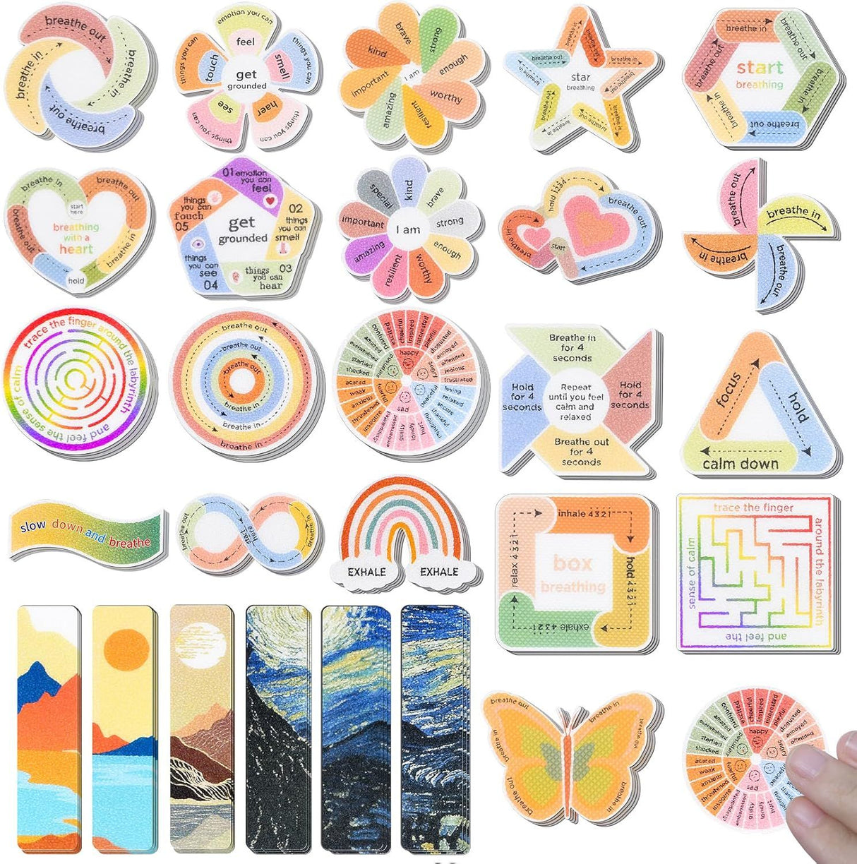 102 Piece Sensory Fidget Stickers 2 Tactile Textures