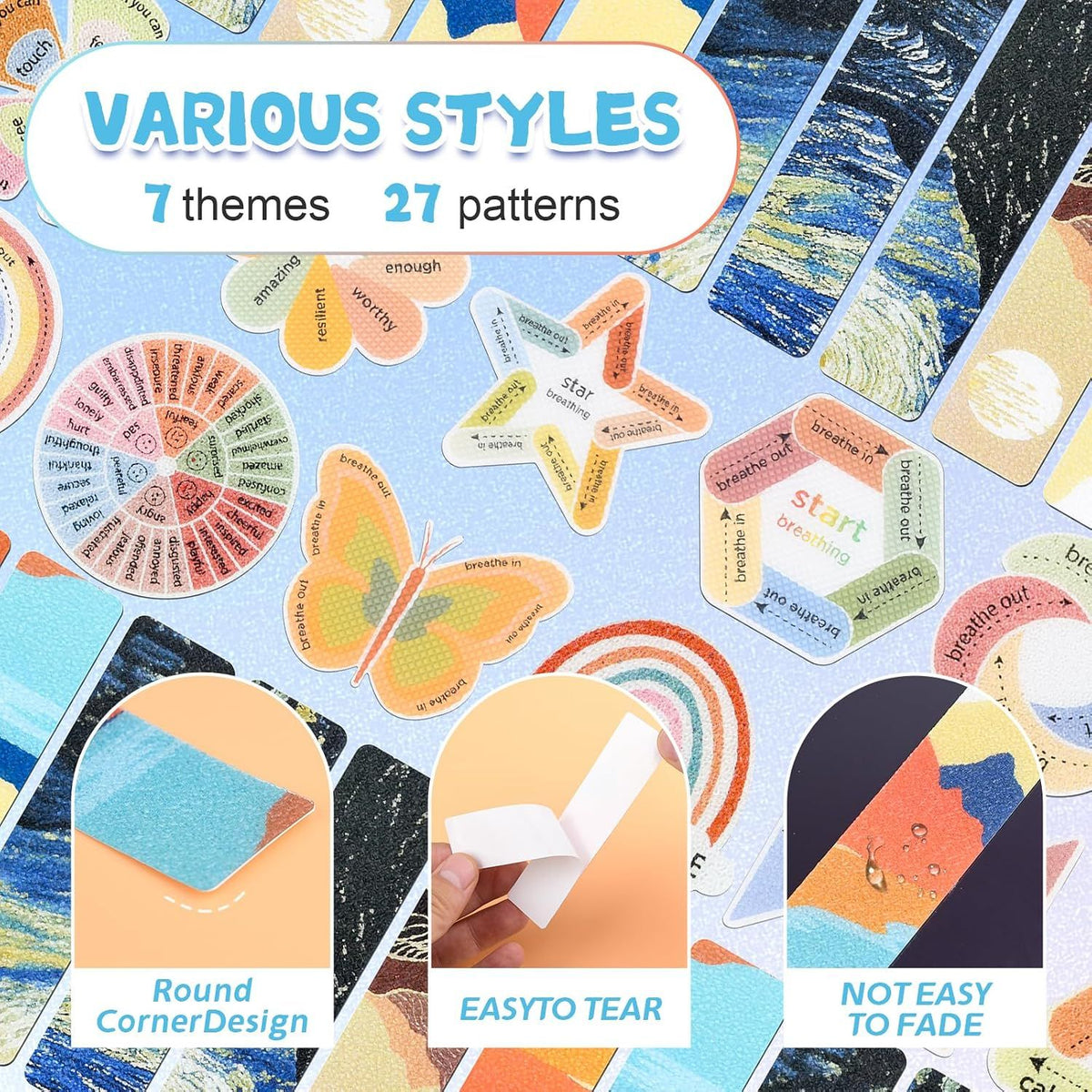 102 Piece Sensory Fidget Stickers 2 Tactile Textures
