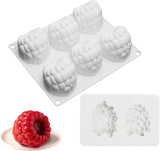 Silicone Raspberry and Blackberry Baking Mold 8 Compartments Red