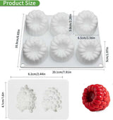 Silicone Raspberry and Blackberry Baking Mold 8 Compartments Red