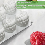 Silicone Raspberry and Blackberry Baking Mold 8 Compartments Red - Top-Down View
