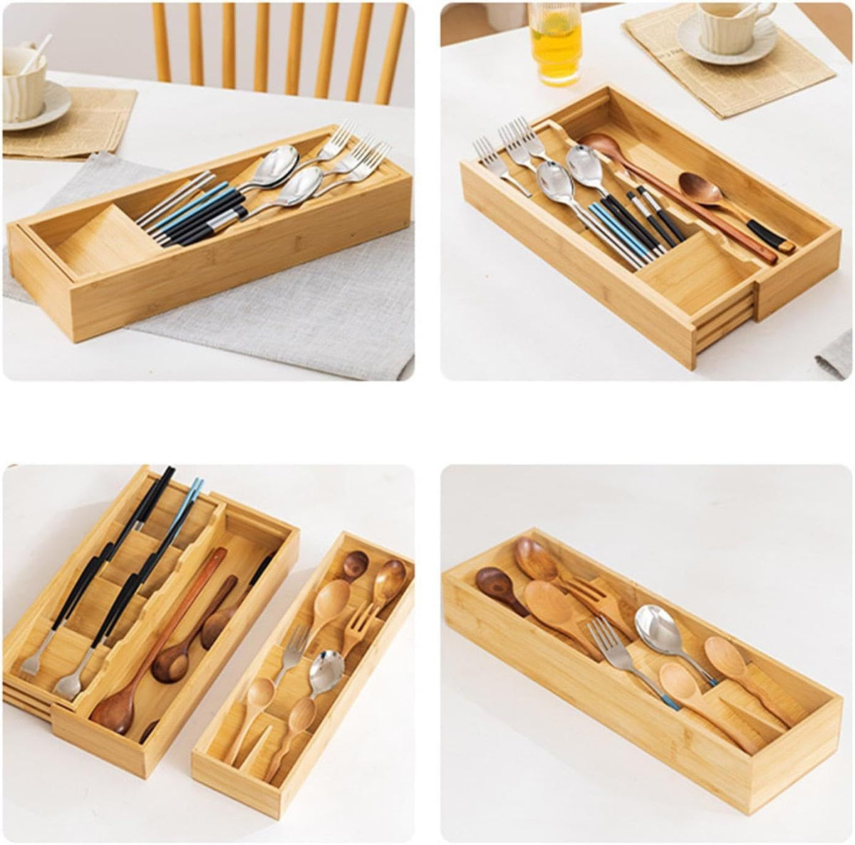 Kitchen Drawer Cutlery Tray Wood Look
