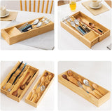 Kitchen Drawer Cutlery Tray Wood Look - Top-Down View