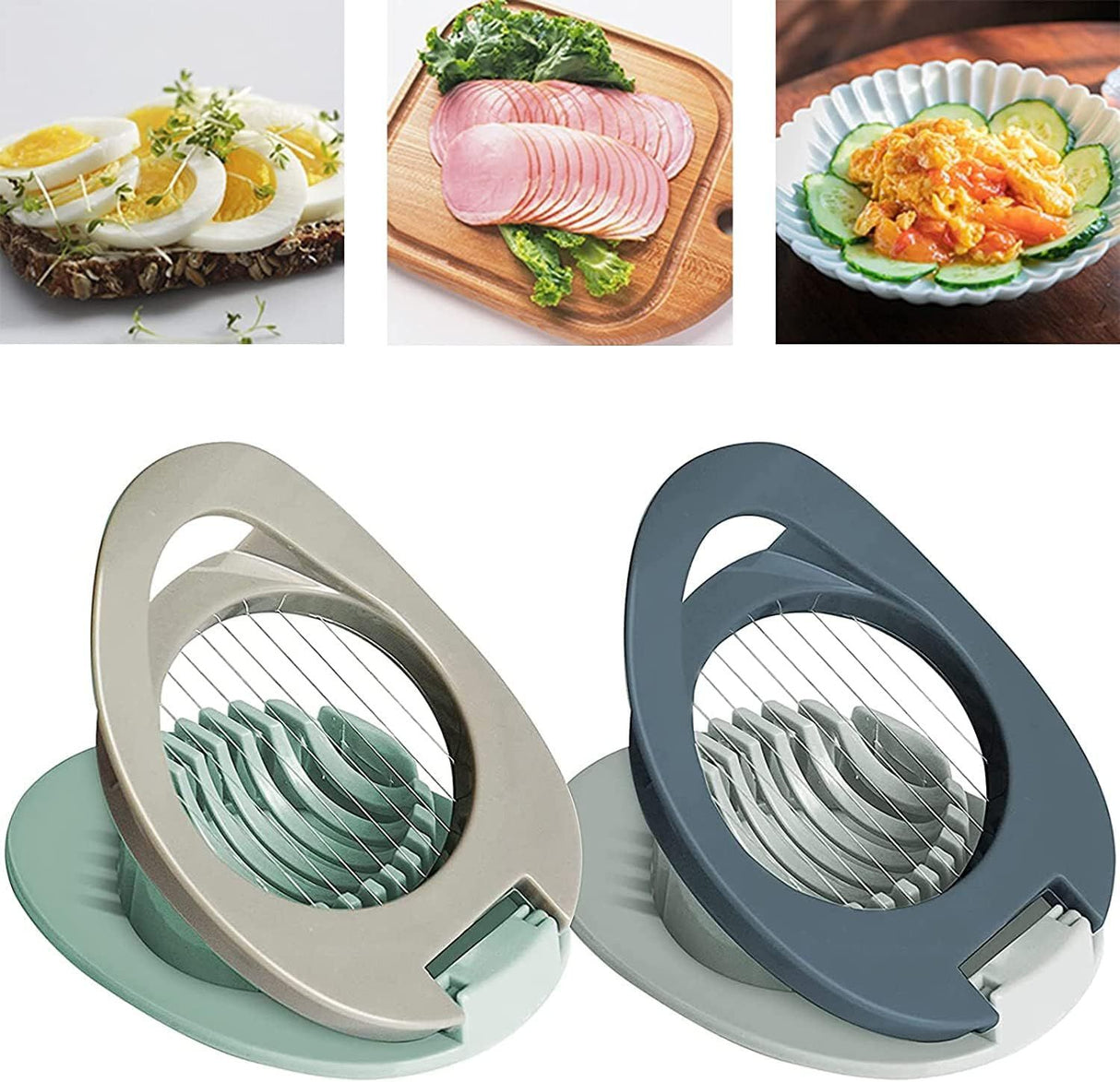 2 Piece Egg Slicer Set Stainless Steel Wires