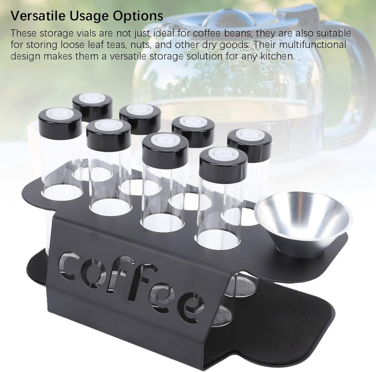 8 Piece Coffee Bean Storage Tube Set with One Way Valve