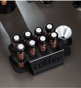 8 Piece Coffee Bean Storage Tube Set with One Way Valve - Top-Down View
