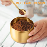 Stainless Steel Sugar Bowl with Glass Lid and Spoon, 300 ml