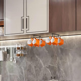 2 Piece Under Cabinet Mug Holder 8 Hooks Black