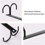 2 Piece Under Cabinet Mug Holder 8 Hooks Black