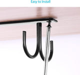 2 Piece Under Cabinet Mug Holder 8 Hooks Black - 45-Degree Angle