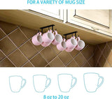 2 Piece Under Cabinet Mug Holder 8 Hooks Black