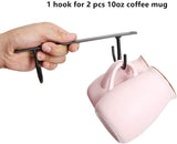 2 Piece Under Cabinet Mug Holder 8 Hooks Black - Extra Image