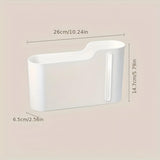 1 Piece Wall Mount Trash Bag Holder Self Adhesive White - Side View