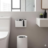 1 Piece Wall Mount Trash Bag Holder Self Adhesive White - Top-Down View