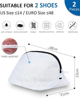 2 Piece Washing Machine Shoe Bag Set Reusable, 38 x 21 x 23 cm