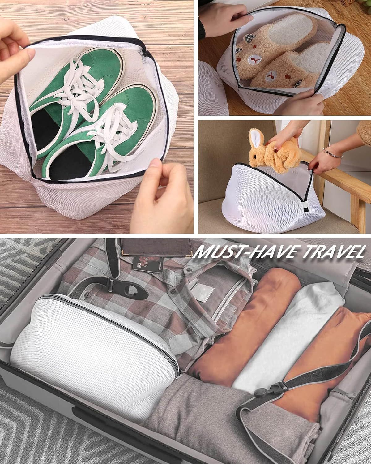 2 Piece Washing Machine Shoe Bag Set Reusable, 38 x 21 x 23 cm