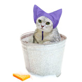 2 Piece Waterproof Cat Shower Cap Set with Ear Protection