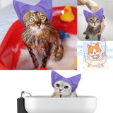 2 Piece Waterproof Cat Shower Cap Set with Ear Protection - Rear View