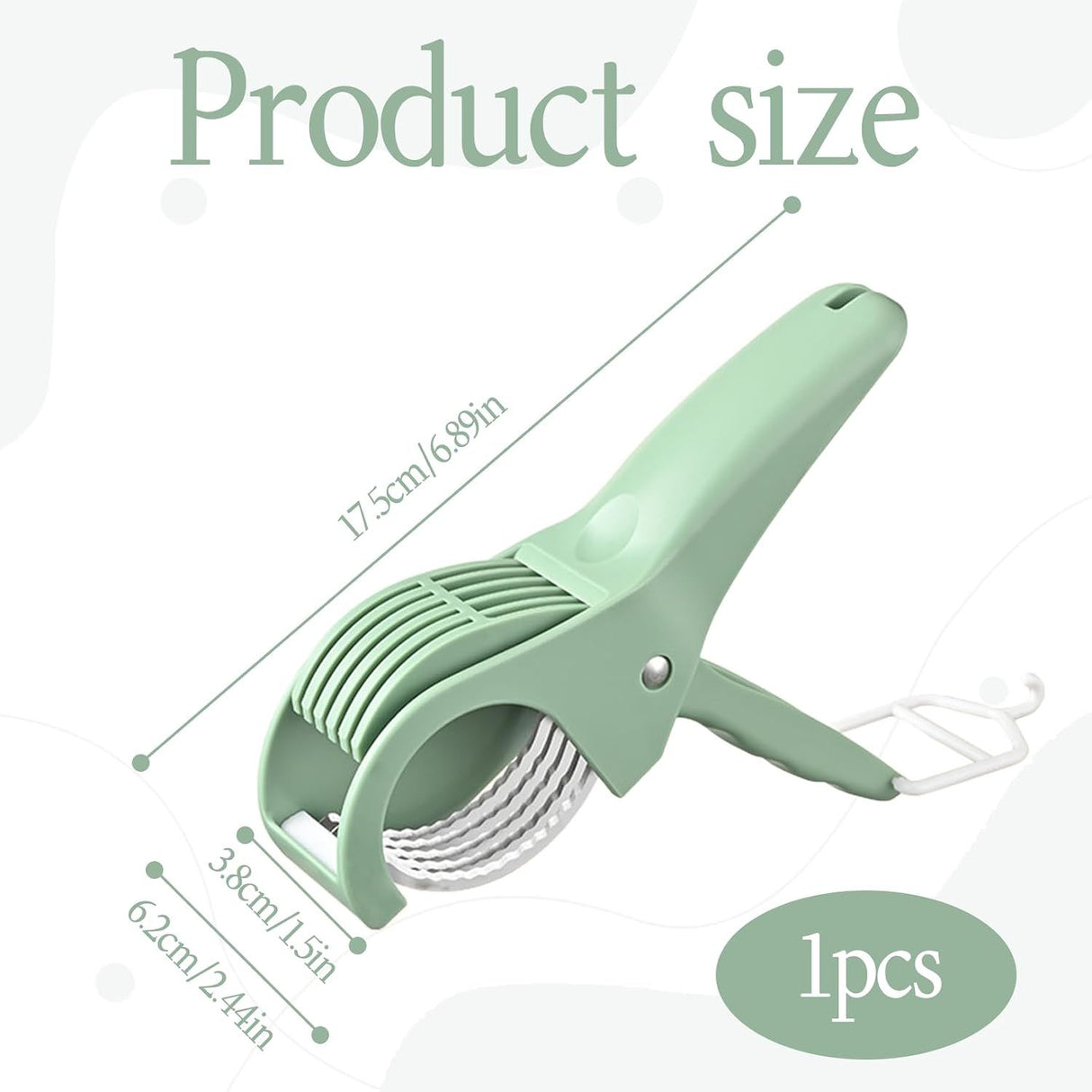1 Piece Stainless Steel Banana Slicer Green