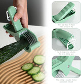 1 Piece Stainless Steel Banana Slicer Green - Side View