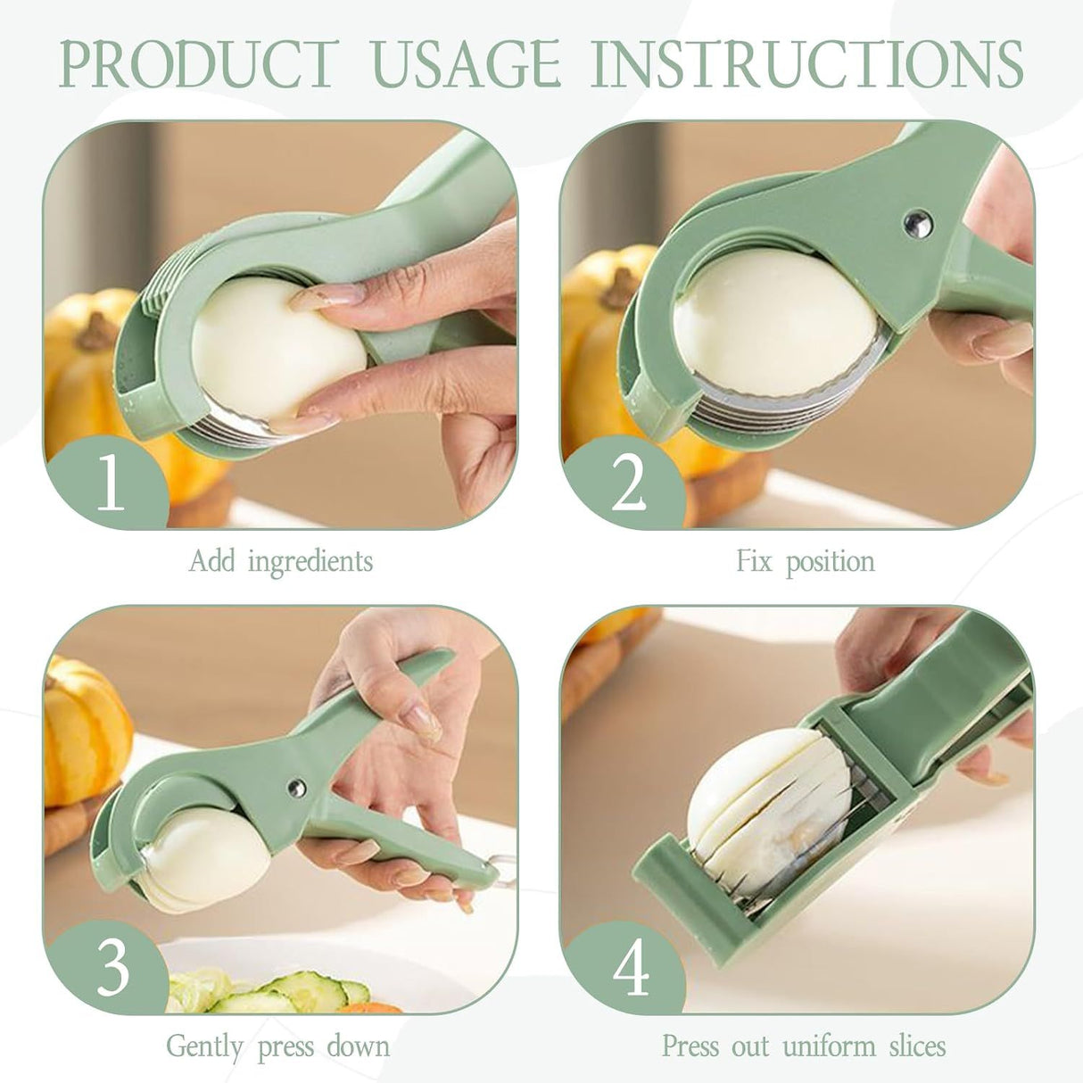 1 Piece Stainless Steel Banana Slicer Green