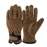 1 Pair Leather Garden Gloves Thorn Resistant Yellow Black, Size M