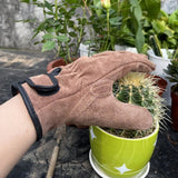 1 Pair Leather Garden Gloves Thorn Resistant Yellow Black, Size M